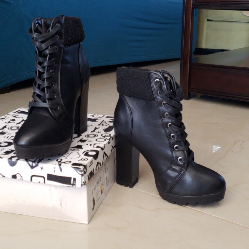 Lace up combat boots